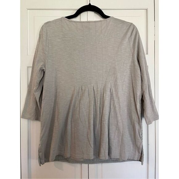 J. Jill crochet lace front grey top size sp - Picture 5 of 8